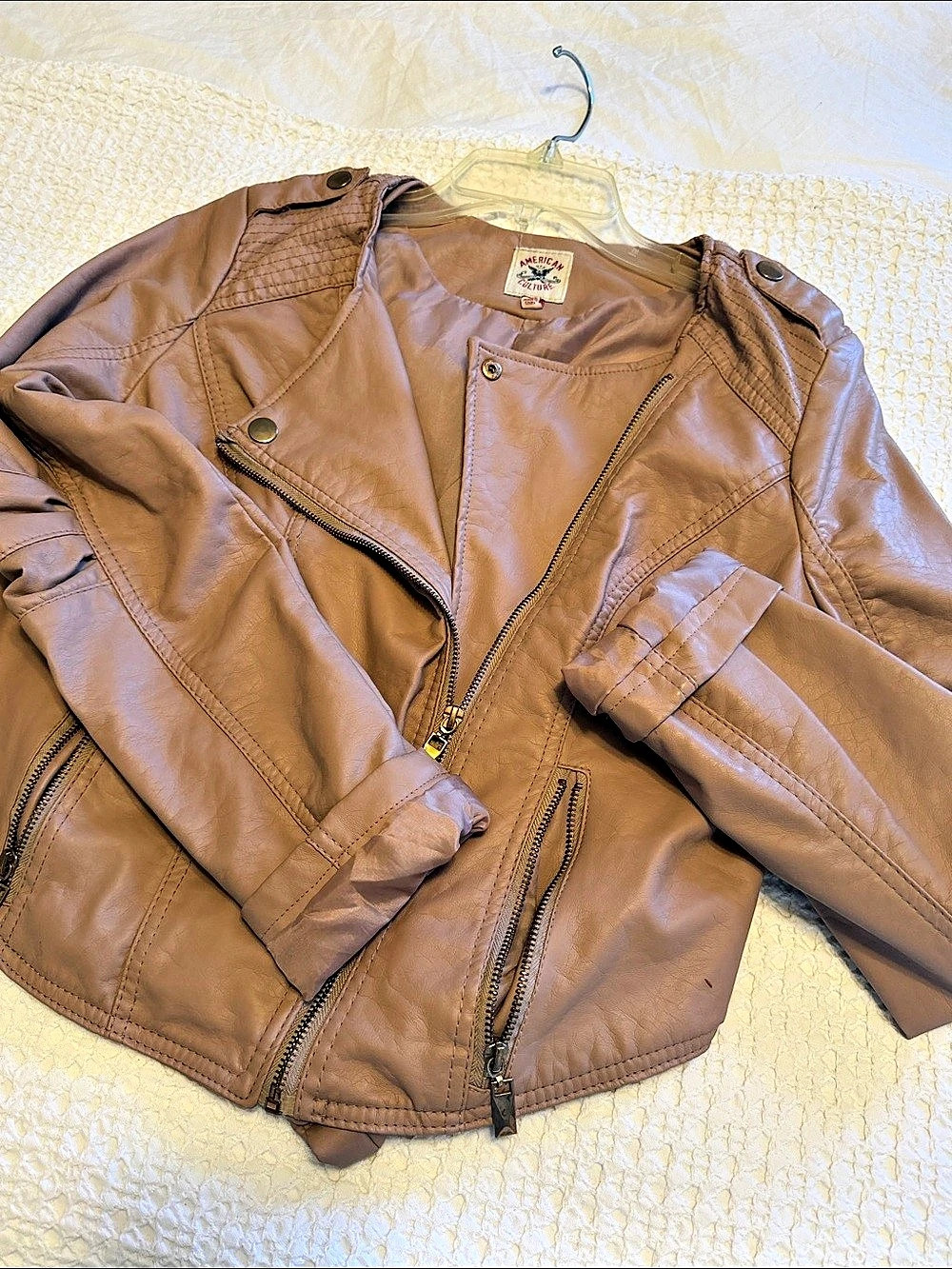 American Culture Moto Jacket in Brown Like New